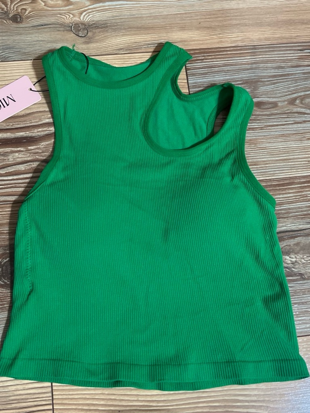 Micas Women's Green Ribbed Tank Top